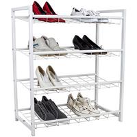 REGÁL NA TOPÁNKY ROM - biela, Modern, kov (80/83/30cm)