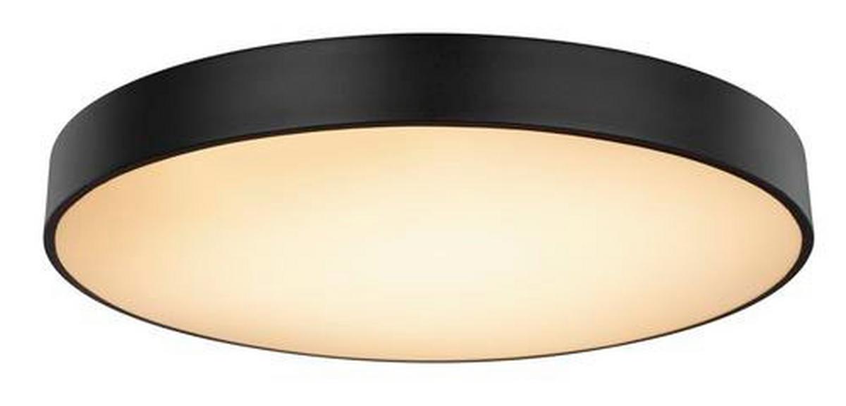 LED-Deckenleuchte Wiss Ø 60 cm mit Fernbedienung - Schwarz/Weiß, Basics, Kunststoff/Metall (60/10,5cm) - Globo