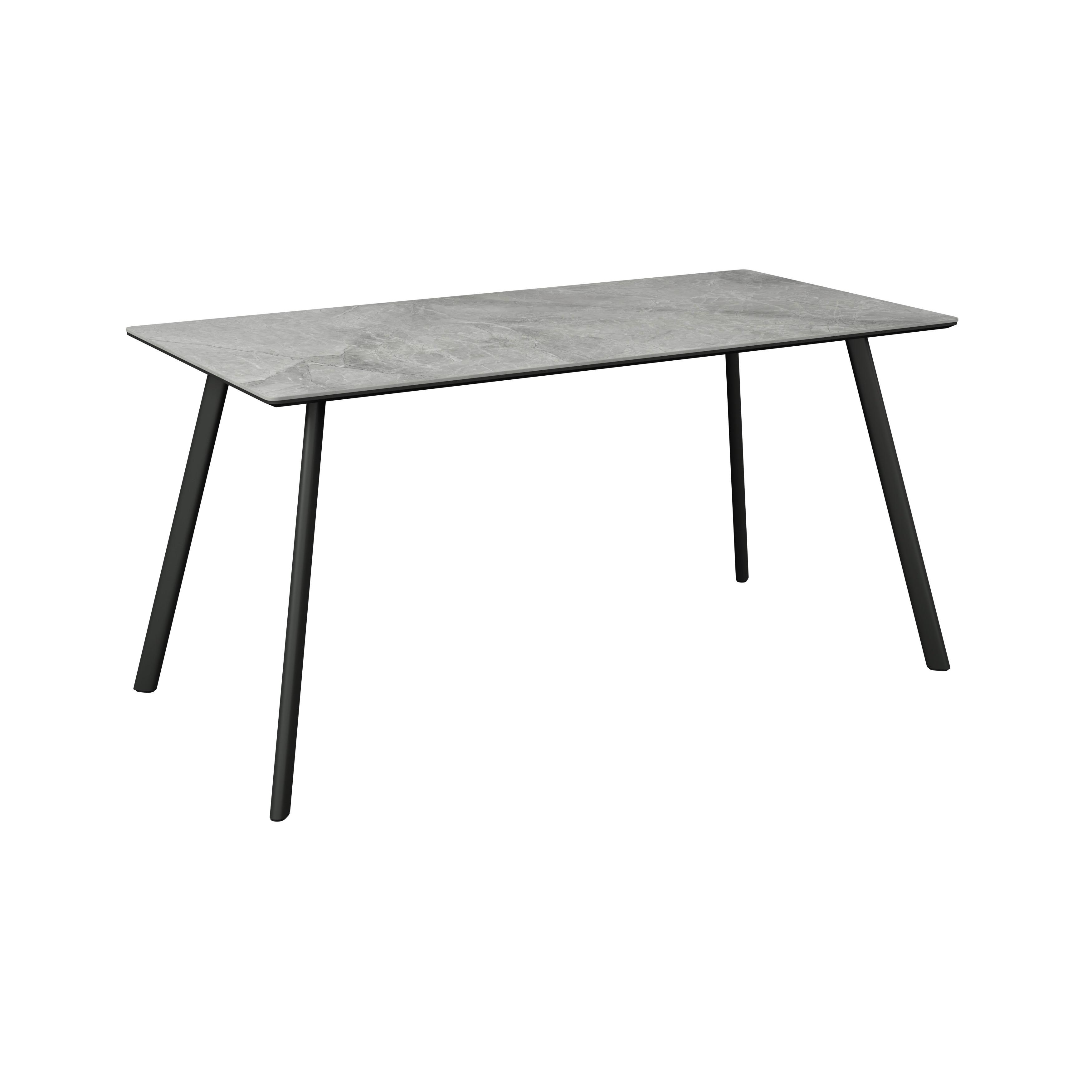 Étkezőasztal George 160 - fekete/szürke, Trend, faalapú anyag/fém (160/80/76cm)