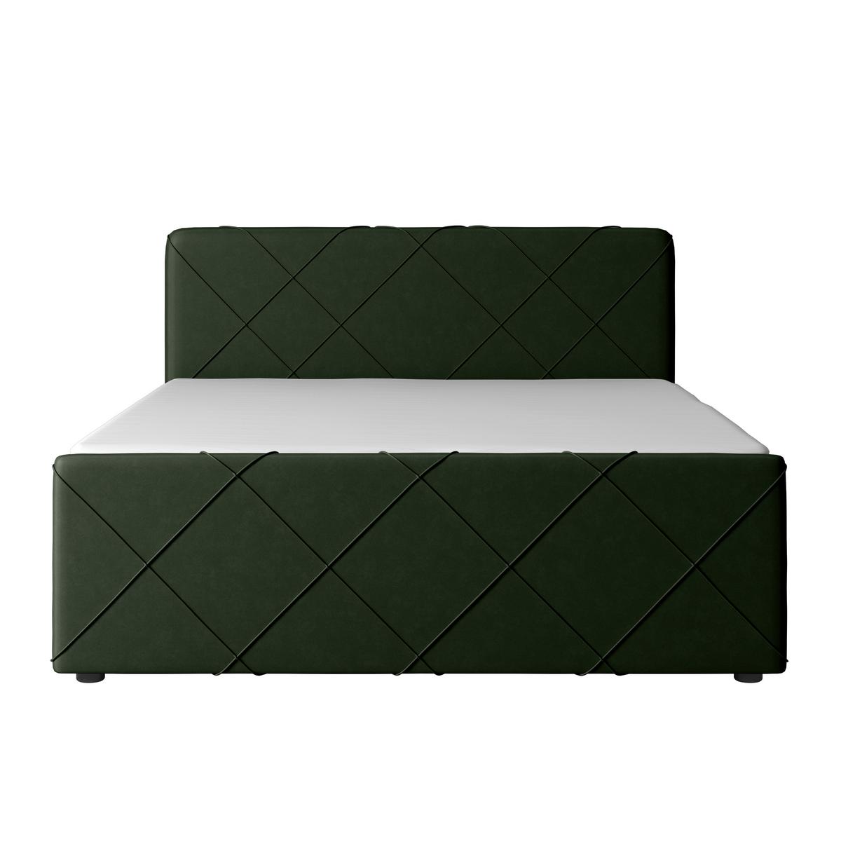Boxspringbett mit Bettkasten Cordoba 180x200 cm Grün - Schwarz/Grün, MODERN, Holz/Kunststoff (180/200cm) - MID.YOU