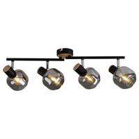 Deckenleuchte B: 58 cm verstellbare Spotlights - Schwarz, Design, Glas/Metall (58/16cm) - Näve