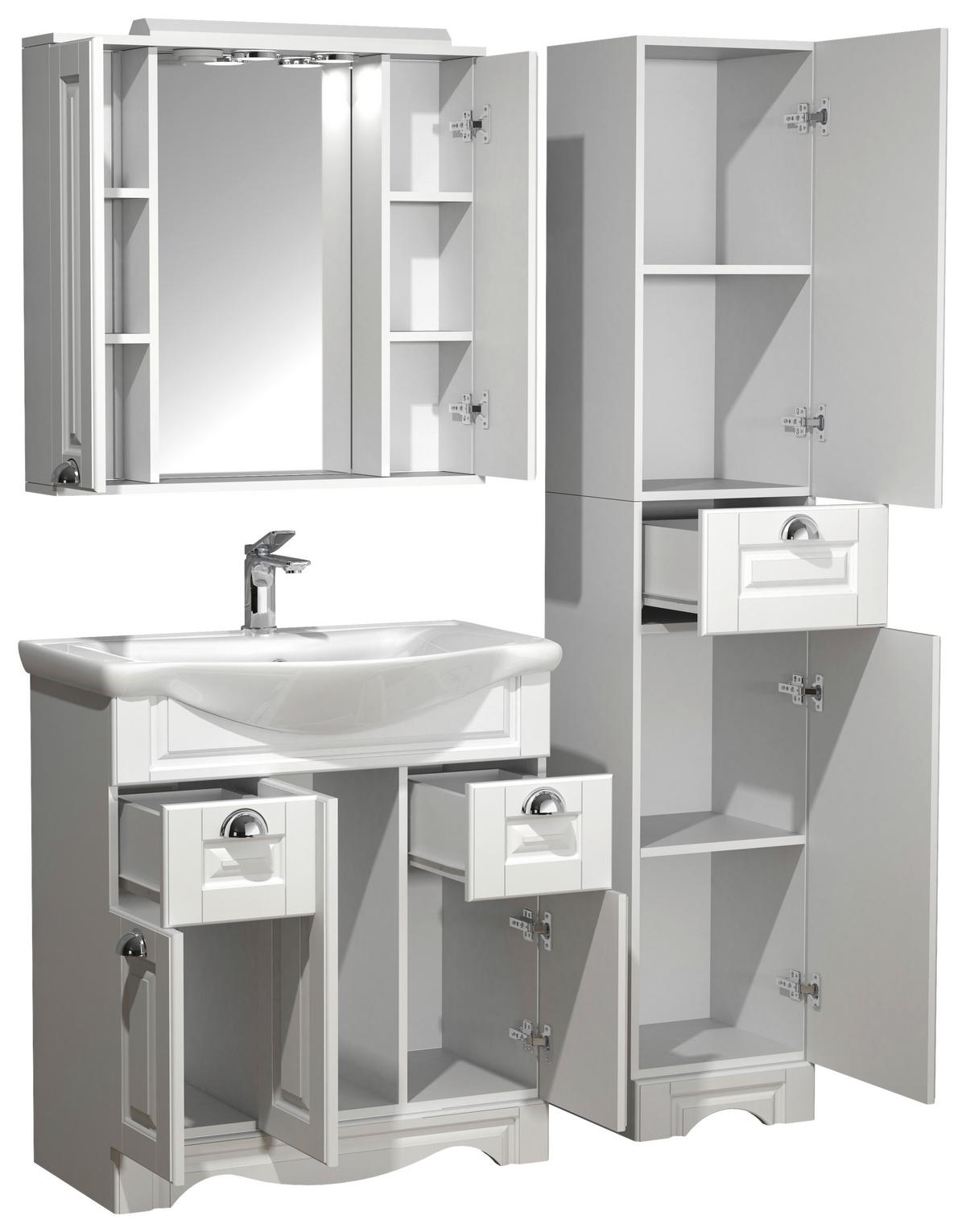 Badezimmer Casalo Xl - Weiß, MODERN, Glas/Keramik (110cm) - MID.YOU