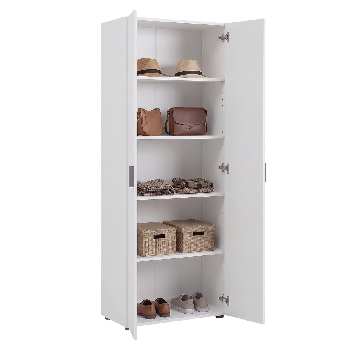 Garderobenschrank Charlie Weiß B: 60cm - Weiß, KONVENTIONELL, Holzwerkstoff (60/180/33,6cm)