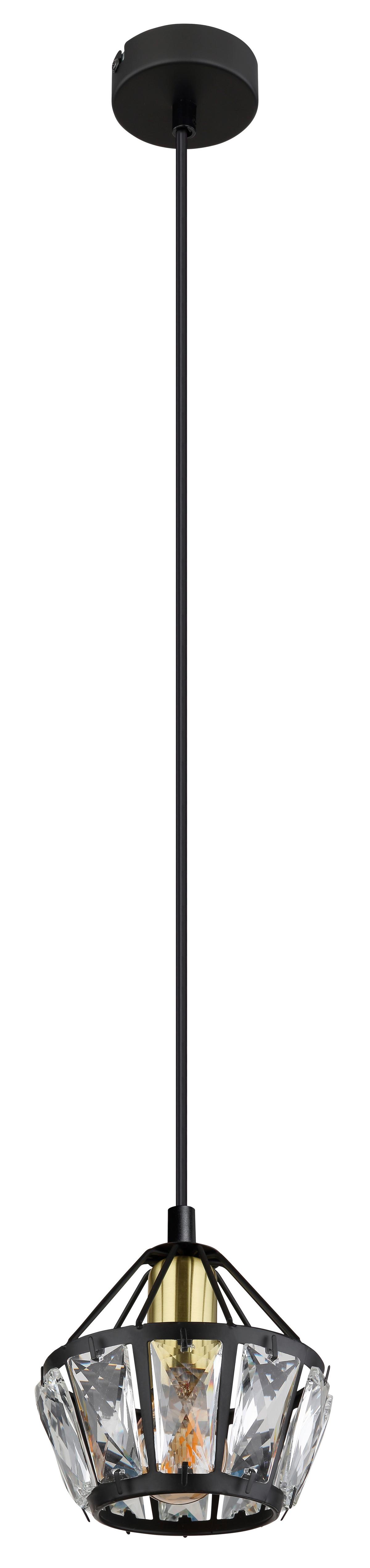 Hängeleuchte 54359h - Klar/Messingfarben, KONVENTIONELL, Glas/Kunststoff (12,5/150cm) - Globo