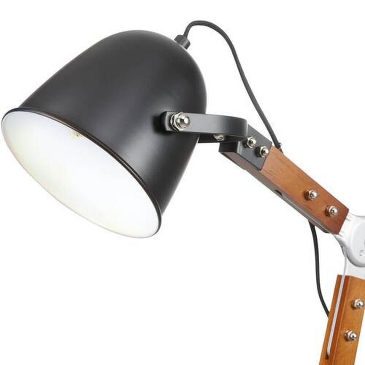 Stolní lampa GEORGE max. 40 Watt - černá, Moderní, kov/dřevo - Bessagi Home