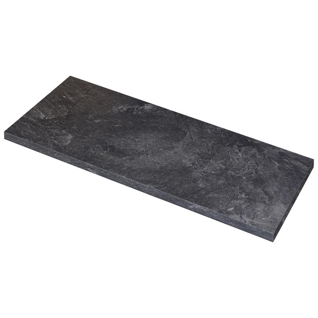 Küchenarbeitsplatte Alba 210 cm Schiefer doppelrund