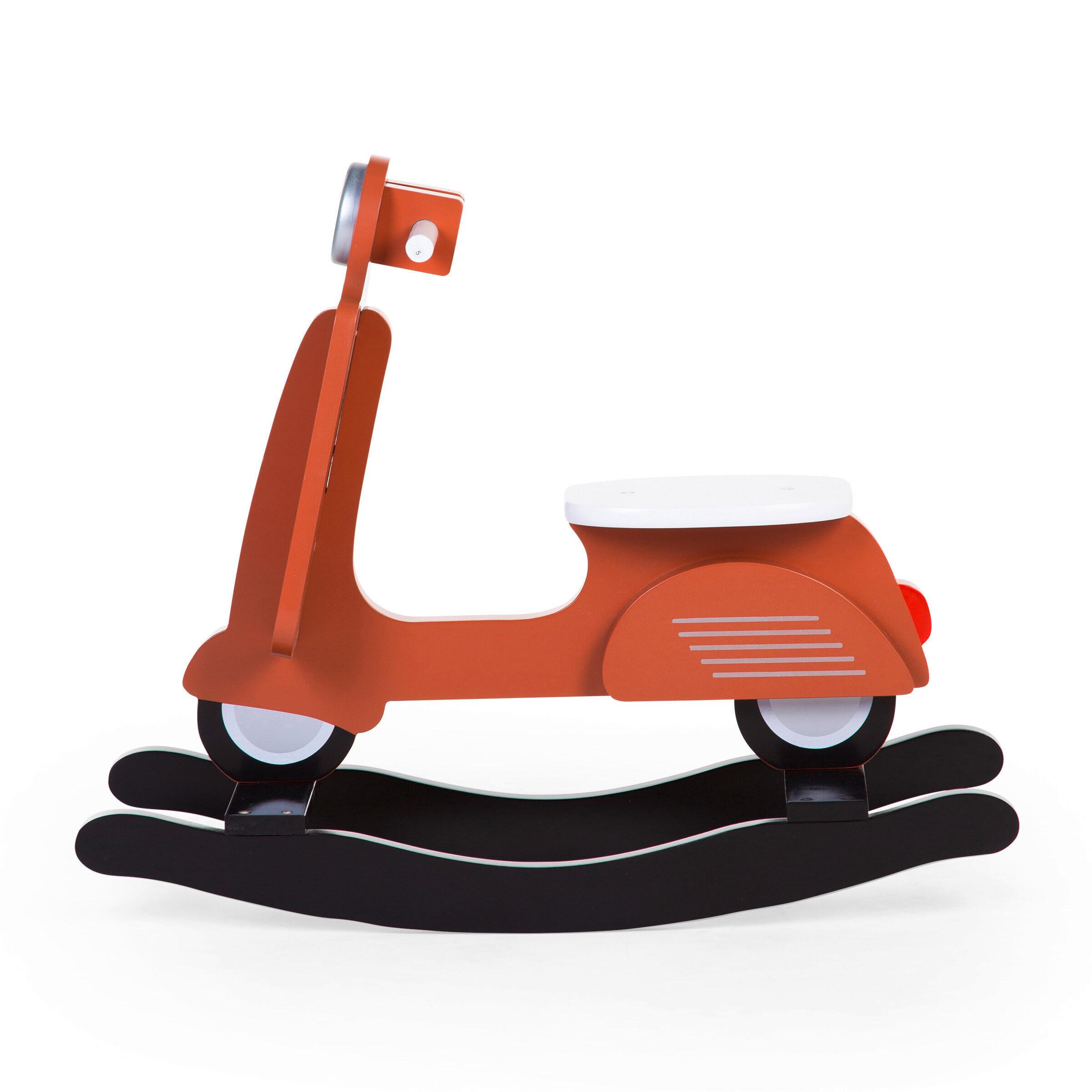 Schaukeltier Roller Schwarz, Rostfarben, L: 70 cm - Rostfarben/Schwarz, KONVENTIONELL, Holzwerkstoff (70/25/57cm) - Childhome