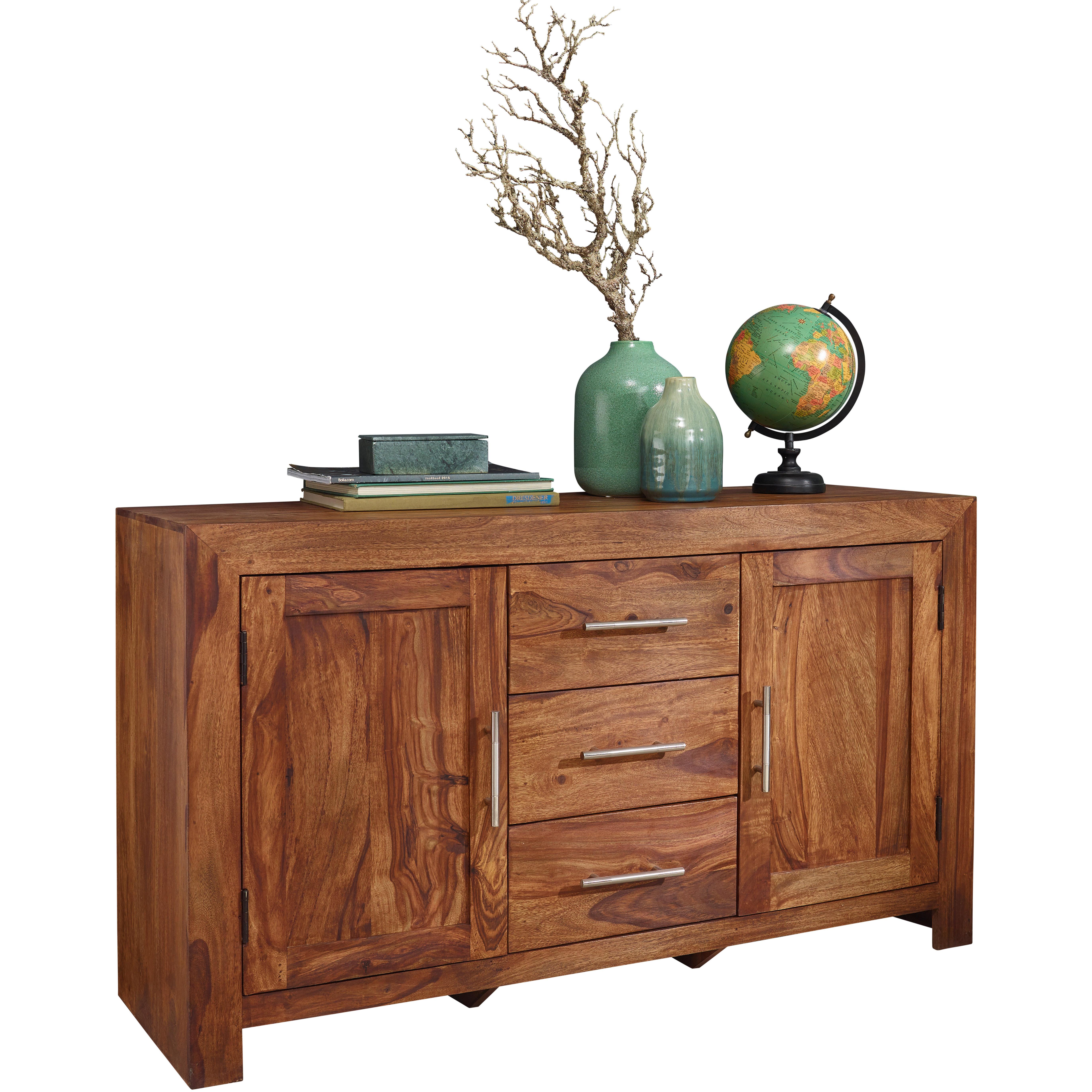 Sideboard Sheesham Sheeshamfarben B: 118 cm - Sheeshamfarben, Design, Holz (118/70/40cm) - MID.YOU