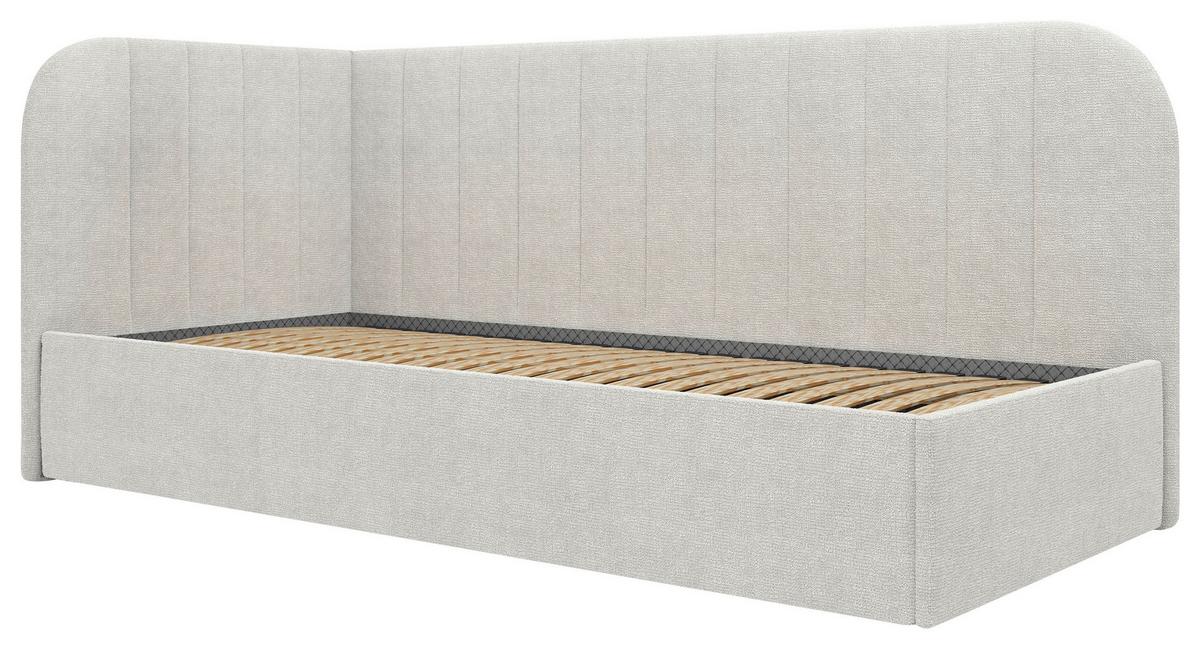 Polsterbett Millow Links Beige Lf: 90x200 Cm - Beige/Schwarz, MODERN, Holz/Holzwerkstoff (90/200cm) - MID.YOU