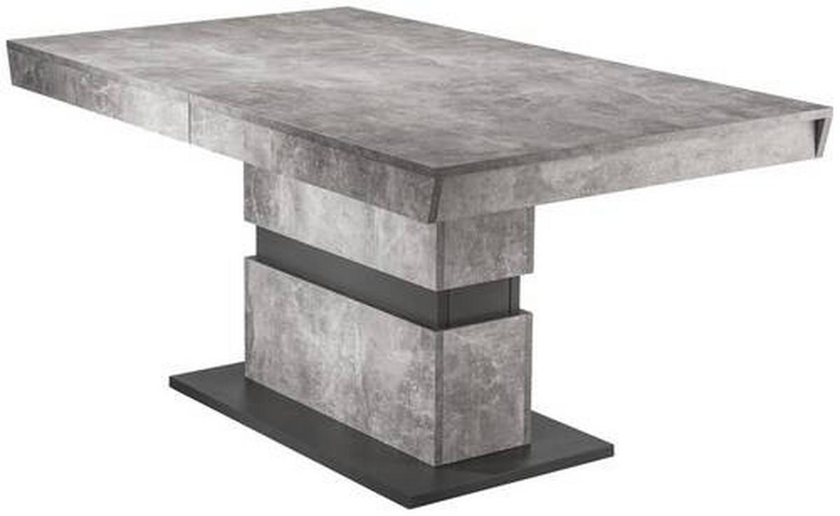 Esstisch ausziehbar Matthew 140-195x90 cm Grau Betonoptik - Dunkelgrau/Grau, MODERN, Holzwerkstoff (140/90/75cm) - MID.YOU