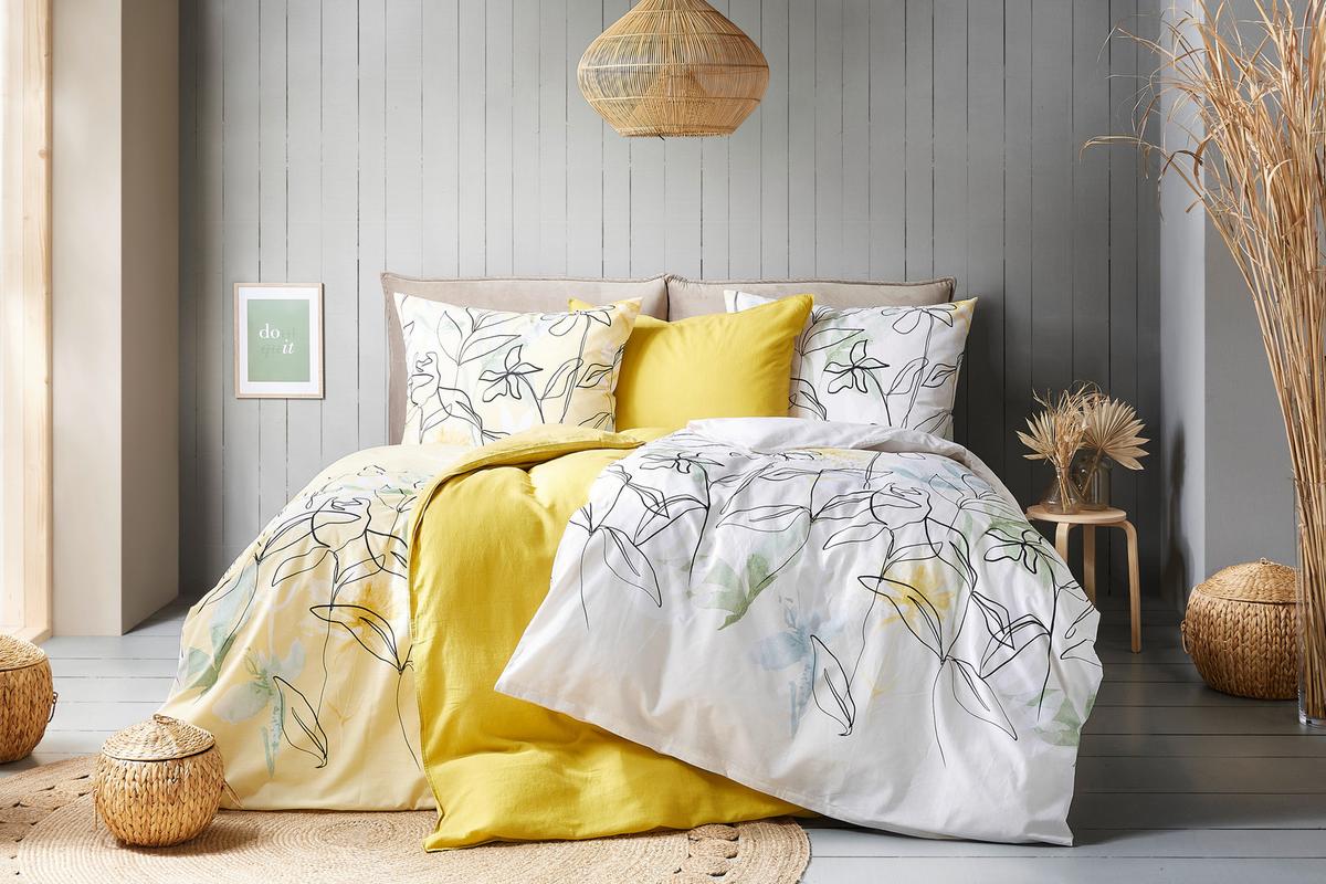 POVLEČENÍ Waffel, 140/200cm, žlutá - žlutá, Moderní, textil (140/200cm) - Modern Living