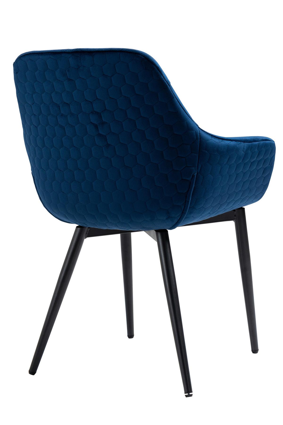 Armlehnstuhl Blau B: 63 Cm - Blau/Schwarz, MODERN, Textil/Metall (63/81,5/61cm) - Livetastic