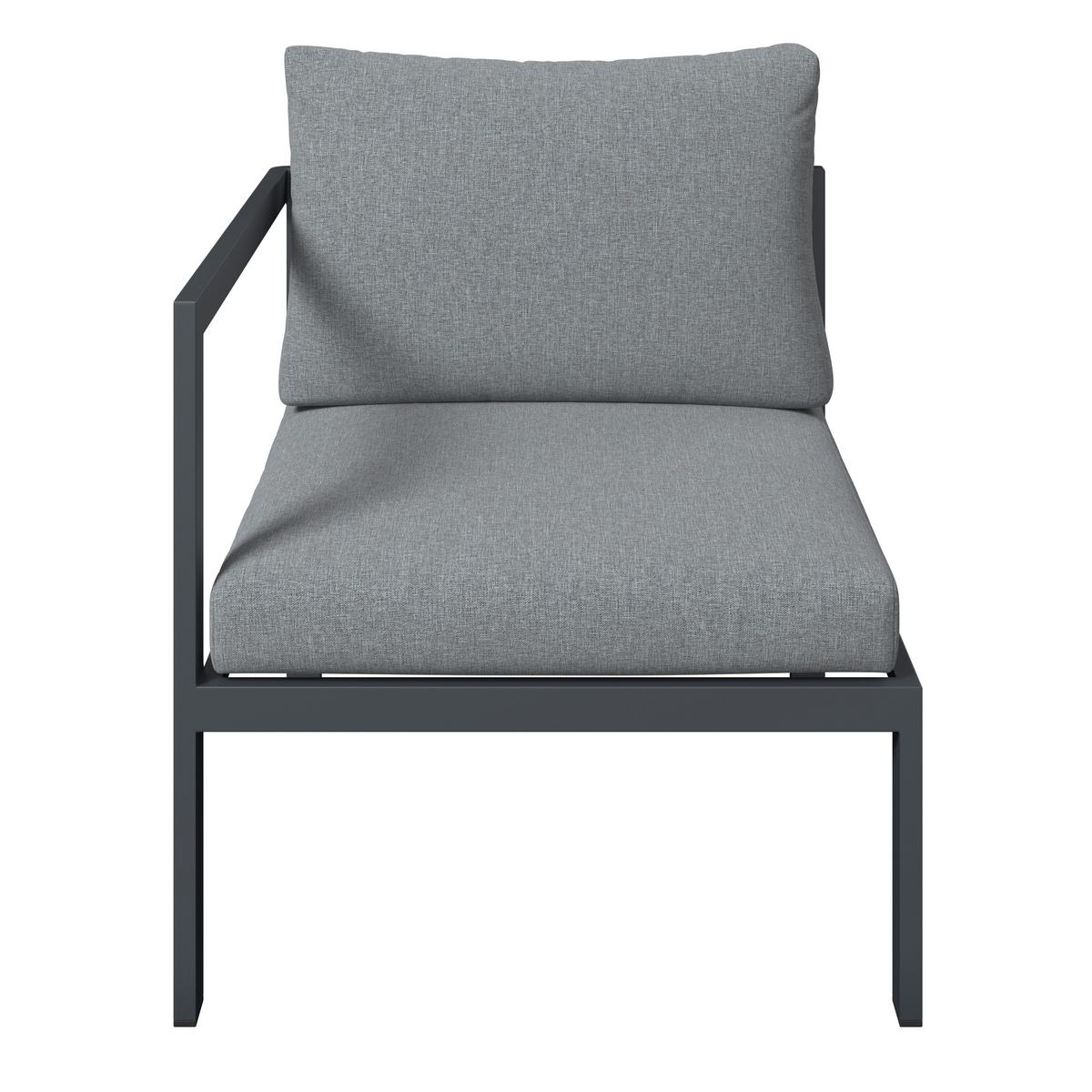 Loungegarnitur Basel - Dunkelgrau/Naturfarben, MODERN, Kunststoff/Textil - Beldano