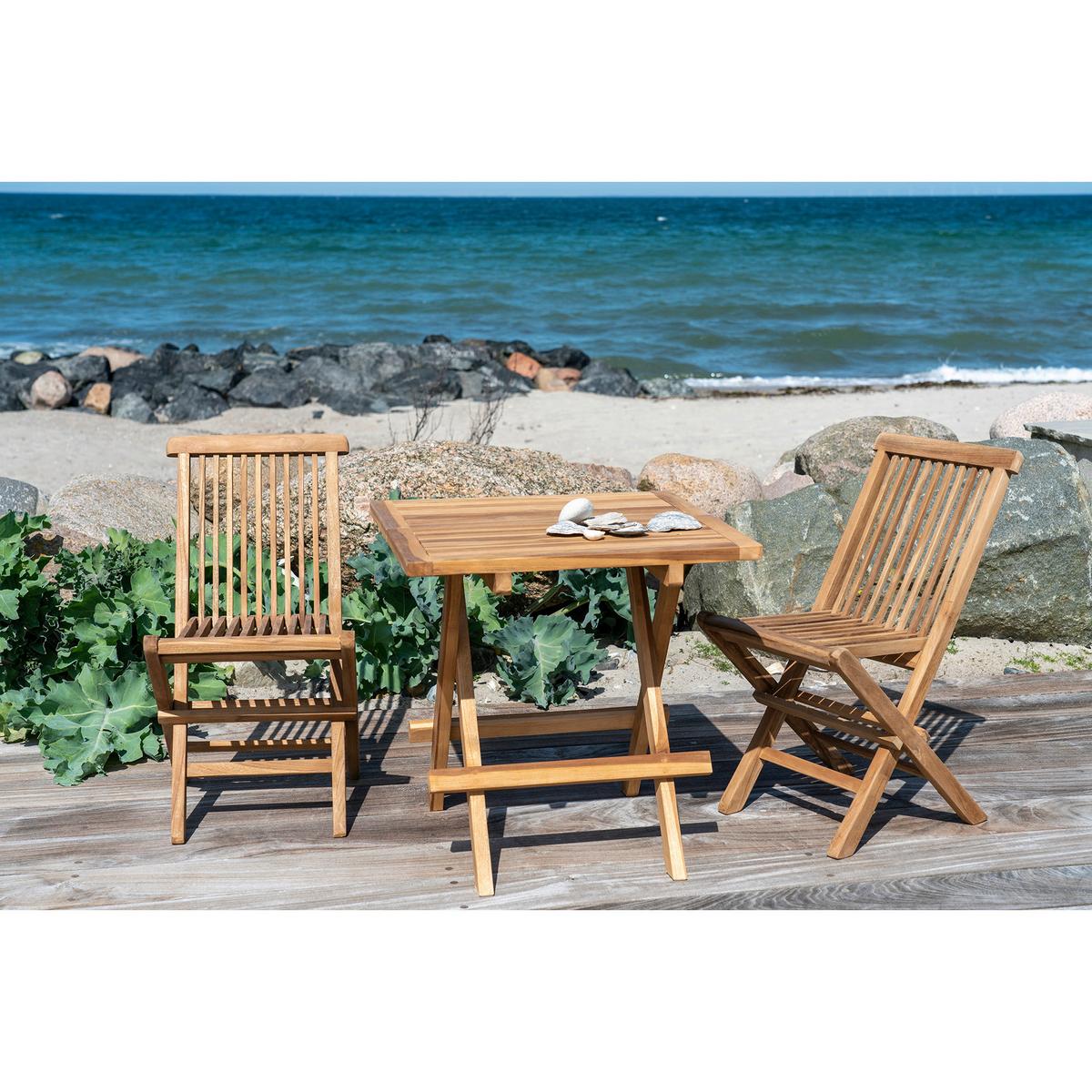 Gartenstuhl-Set Toledo Braun B: 31 cm - Teakfarben, MODERN, Holz (31/58/42cm) - MID.YOU