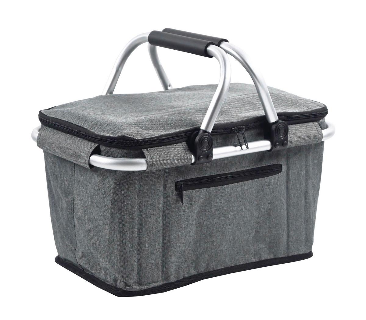 Nákupní košík Alisa - šedá/barvy hliníku, Konvenční, kov/textil (42/27,5/24cm) - Mömax