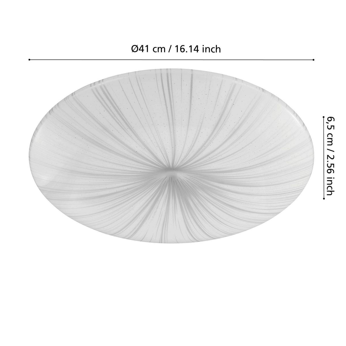 Led-deckenleuchte 98325* Nieves - Silberfarben/Weiß, KONVENTIONELL, Kunststoff/Metall (41/6,5cm) - Eglo
