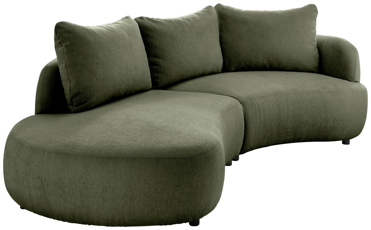 Ecksofa Doppo, Grün S: 250x139 cm - Schwarz/Grün, MODERN, Textil (250/139cm) - Livetastic