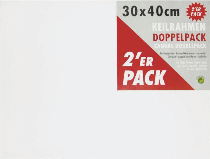 Malířské plátno LEONARDO 2KS / 40/30 cm - bílá, Basics, karton/textil (40/30/3,4cm) - Premium Living