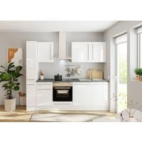 Küchenblock Jazz 8 250 Weiß B: 250 cm - Weiß Hochglanz/Dunkelgrau, LIFESTYLE, Holzwerkstoff (250cm) - P & B