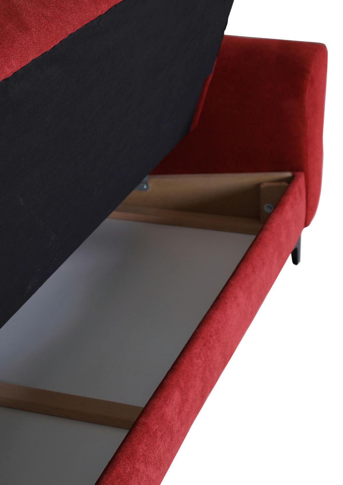 Schlafsofa Morton - Rot/Schwarz, KONVENTIONELL, Textil (230/84/95cm) - Livetastic