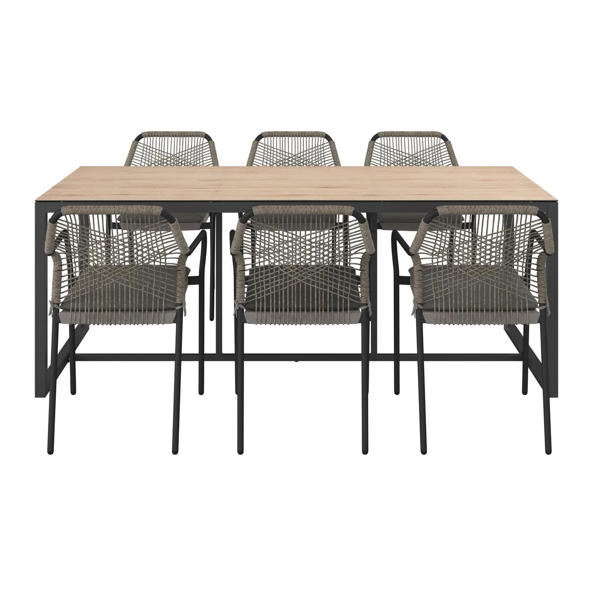 Gartensessel Isabella Metall/Kunststoff/Textil - Dunkelgrau/Hellgrau, MODERN, Kunststoff/Textil (56/58/86cm) - Luca Bessoni