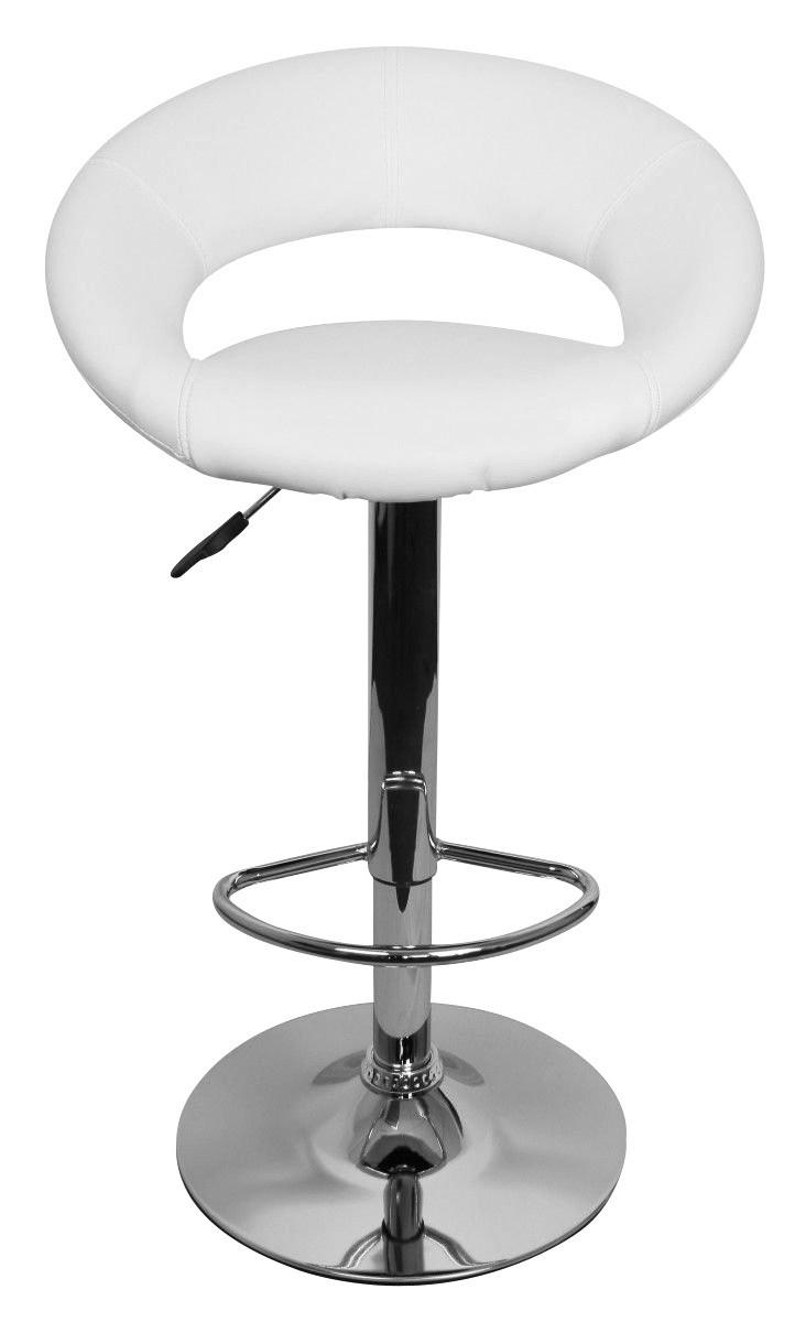 Barhocker Höhenverstellbar Kreta Lederlook Weiß/chrom - Chromfarben/Weiß, MODERN, Textil/Metall (54,5/102/49,5cm) - MID.YOU
