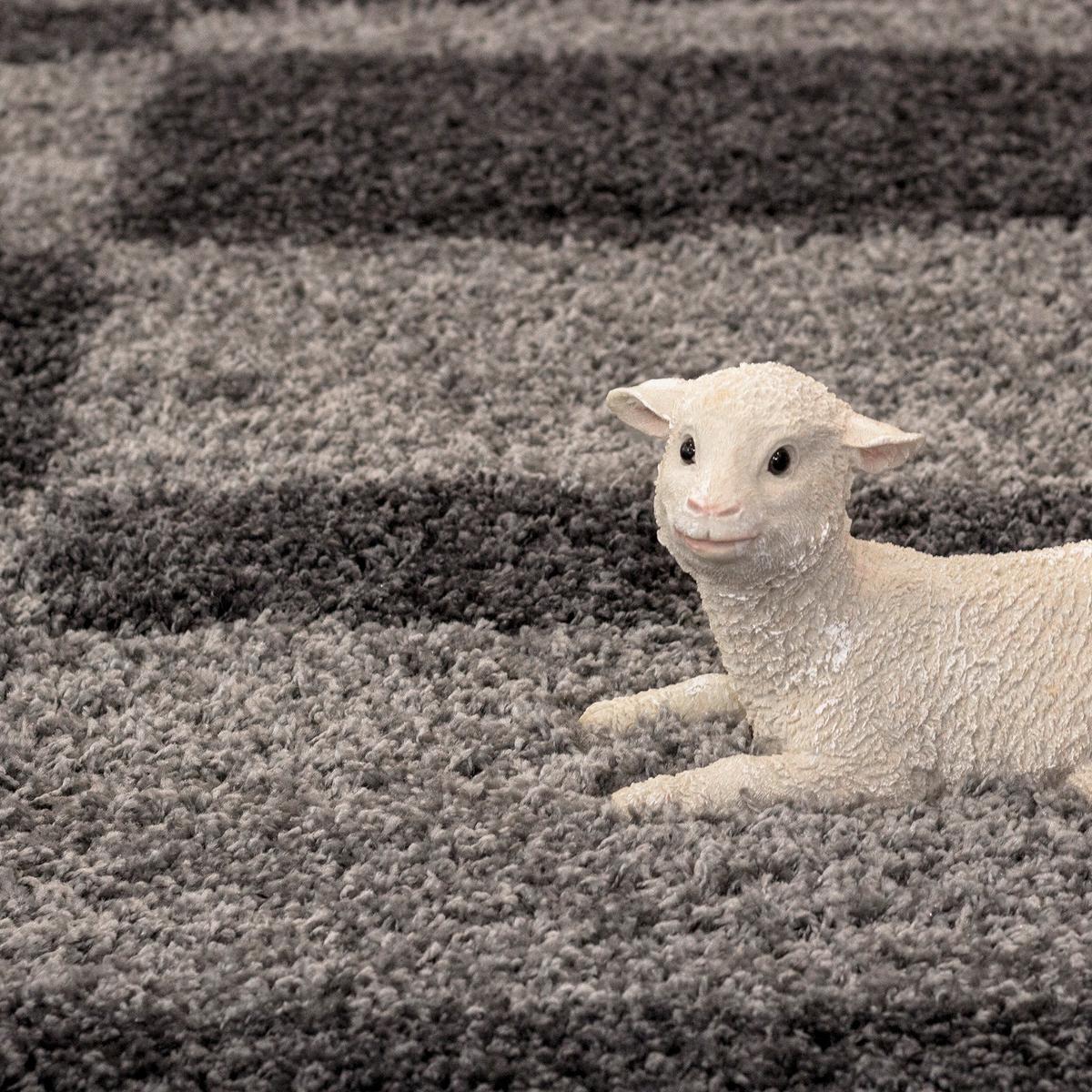 Hochflor Teppich Grau Gala 60x110 cm - Grau, Design, Textil (60/110cm)
