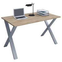 Schreibtisch Lona Sonoma Eiche B: 50 cm - Silberfarben/Sonoma Eiche, MODERN, Holzwerkstoff/Metall (140/50/76cm) - MID.YOU