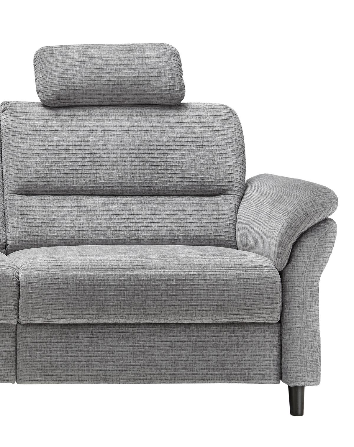 Ecksofa Cavoli Grau Relaxfunktion S: 190x266 Cm - Schwarz/Weiß, MODERN, Textil (190/266cm) - Livetastic