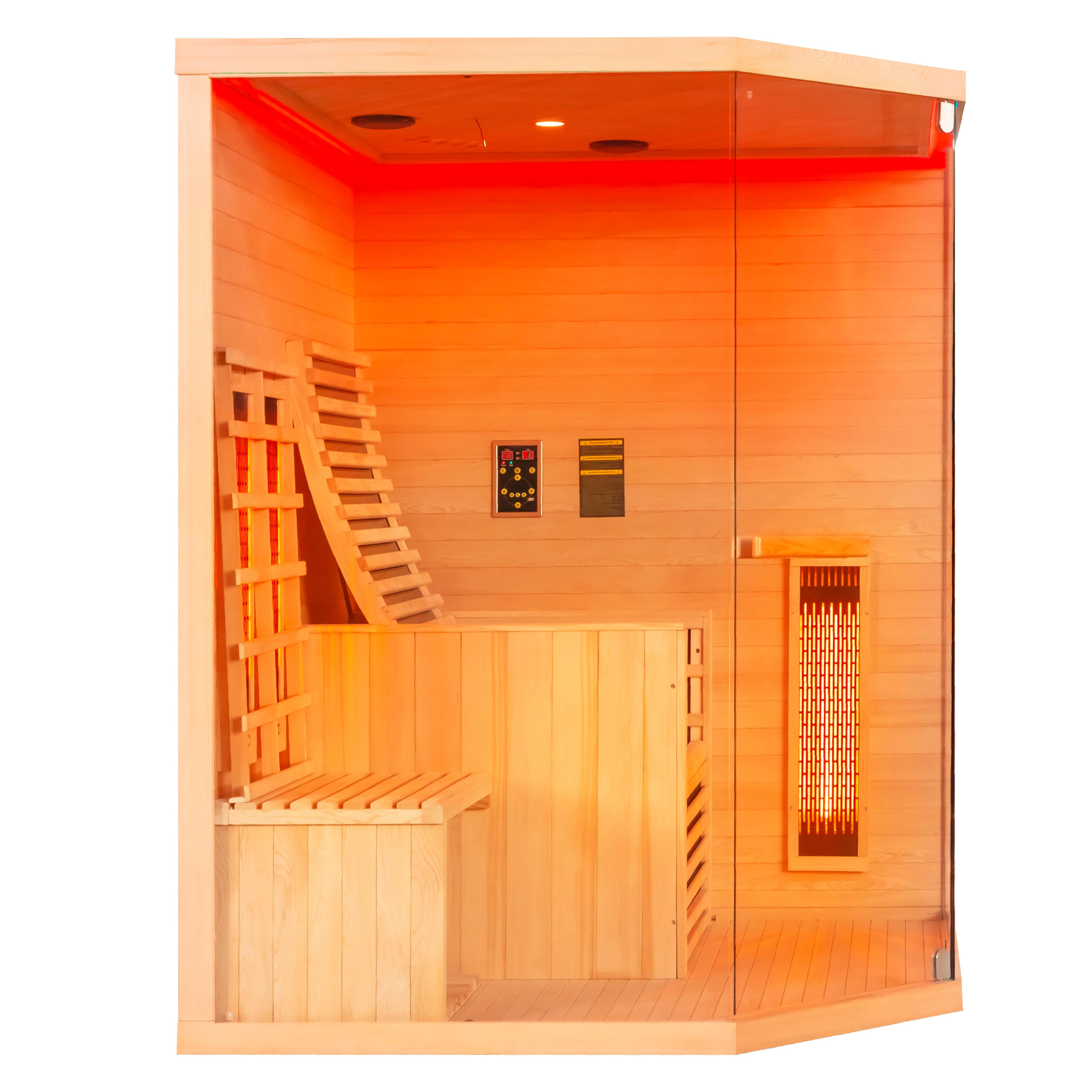 Infrarotkabine Carbon Naturfarben B: 150 cm - Naturfarben, KONVENTIONELL, Holz (150/150/195cm) - Sanotechnik