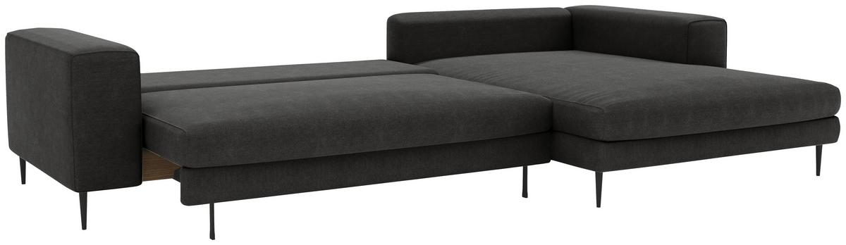 Eckschlafsofa Aurora Ii - Schwarz/Graphitfarben, MODERN, Textil (295/170cm) - Trendmanufaktur