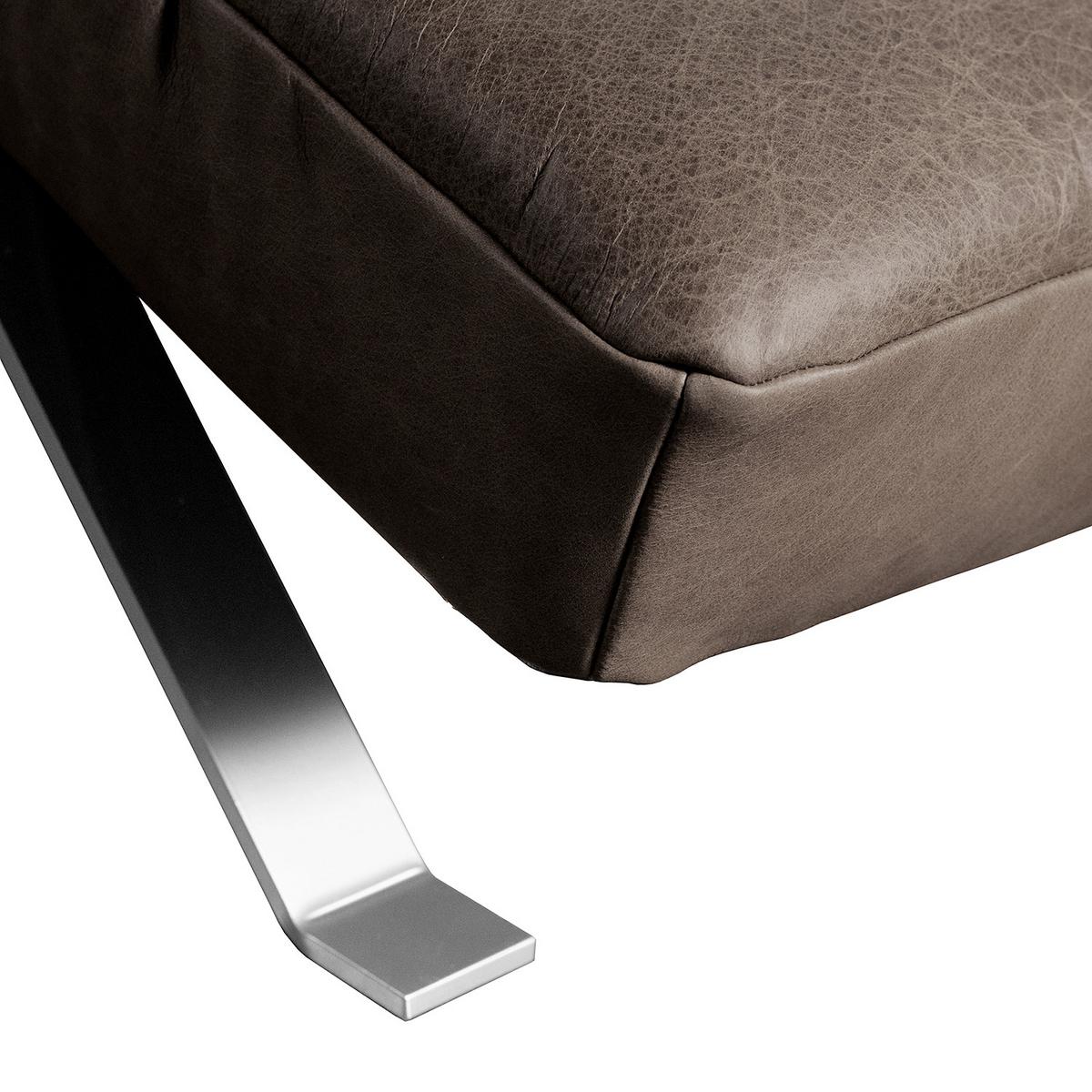 Relaxliege Swing Silver Fango B: 65 cm - Fango/Silberfarben, Design, Leder (65/65-95/171cm) - Livetastic