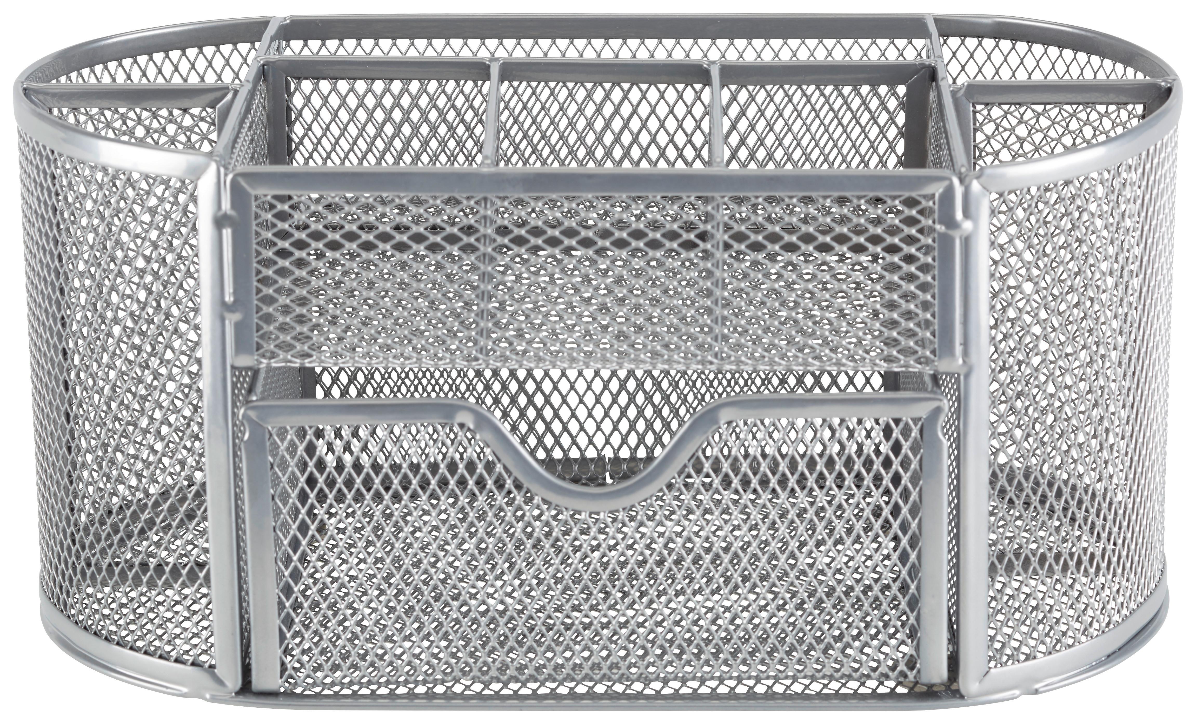 Stojánek Na Tužky Mesh - šedá, Moderní, kov (22,3/10,5/11cm) - Modern Living