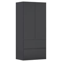 Drehtürenschrank Costa Grau B: 91 Cm - Grau, MODERN, Holzwerkstoff (91/197/54cm) - Rauch Möbel