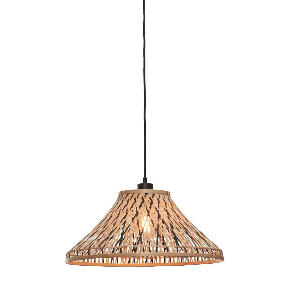 Hängeleuchte Tahiti/h45/bn - Schwarz/Naturfarben, Trend, Holz (45/45/20cm) - Good & Mojo
