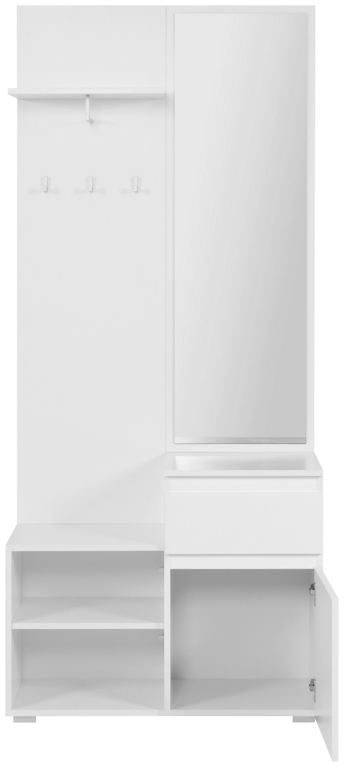 Garderobe Image Weiß B: 85 cm - Weiß, LIFESTYLE, Holzwerkstoff (85/195/37cm) - MID.YOU