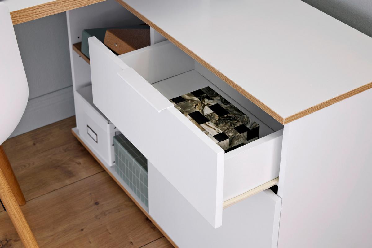 Eckschreibtisch X-Club C 40 E - Eichefarben/Weiß, MODERN, Holzwerkstoff (140/95/76cm) - Livetastic