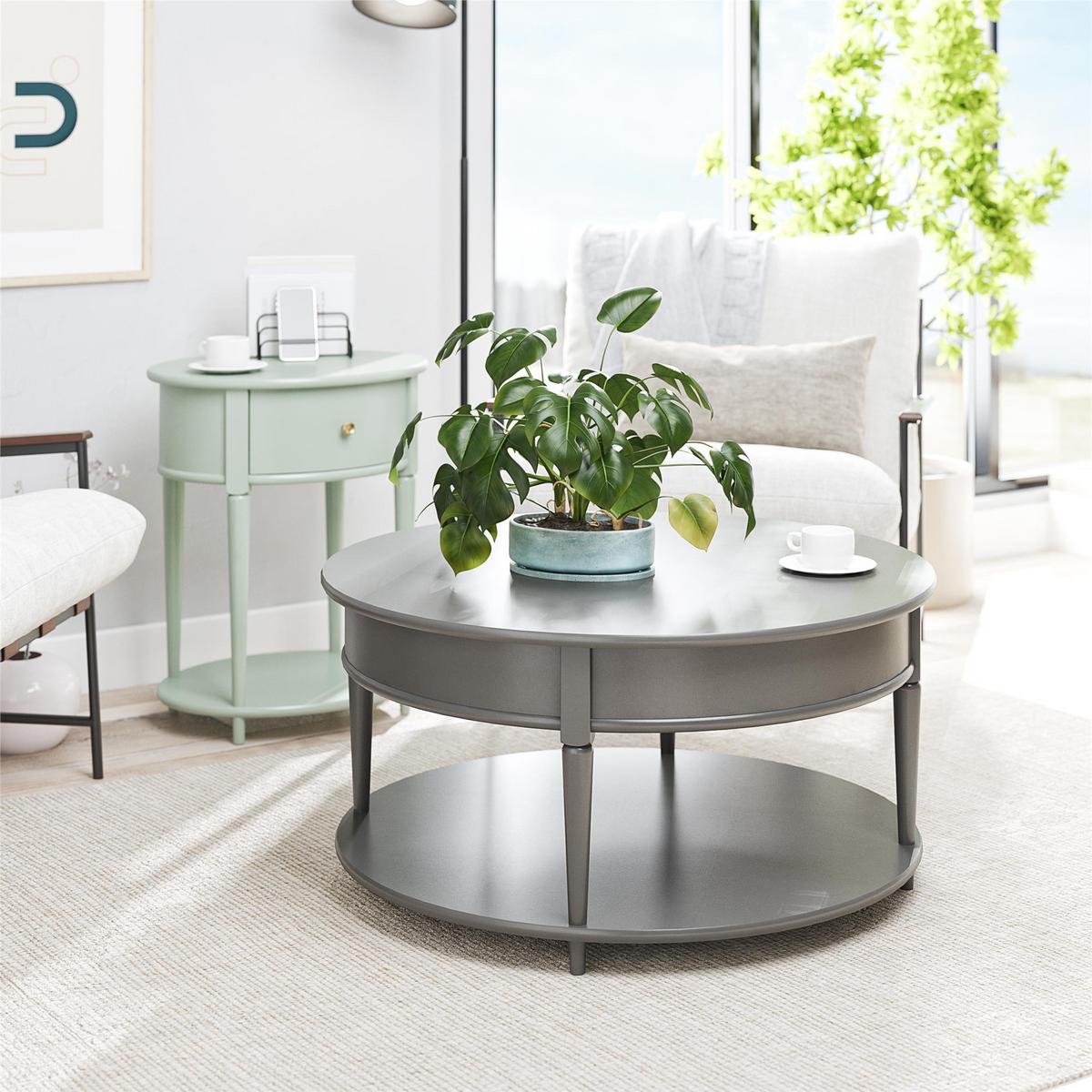 Couchtisch Aurora mit Ablagefach Grau - Grau, Design, Holzwerkstoff (91/46/91cm) - MID.YOU