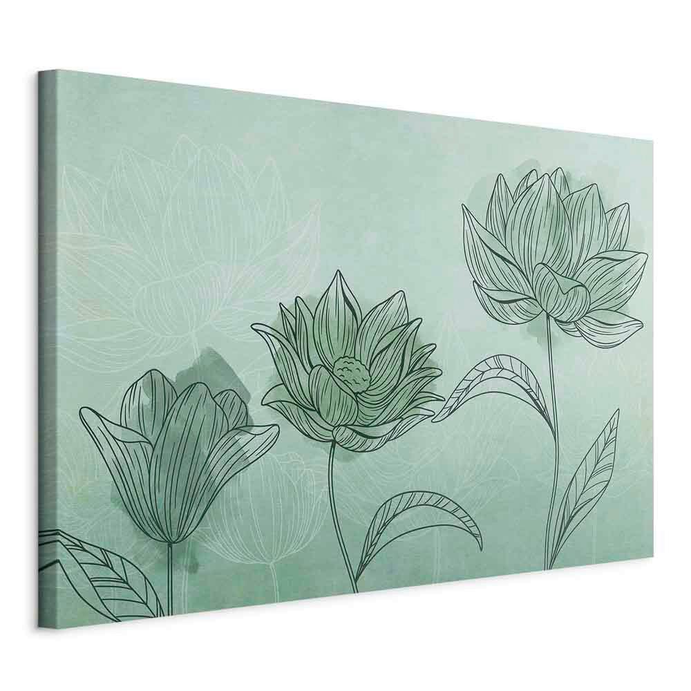 LEINWANDBILD Mintgrün B: 90 cm - Mintgrün, Basics, Holz/Textil (90/60/1.2cm) - artgeist