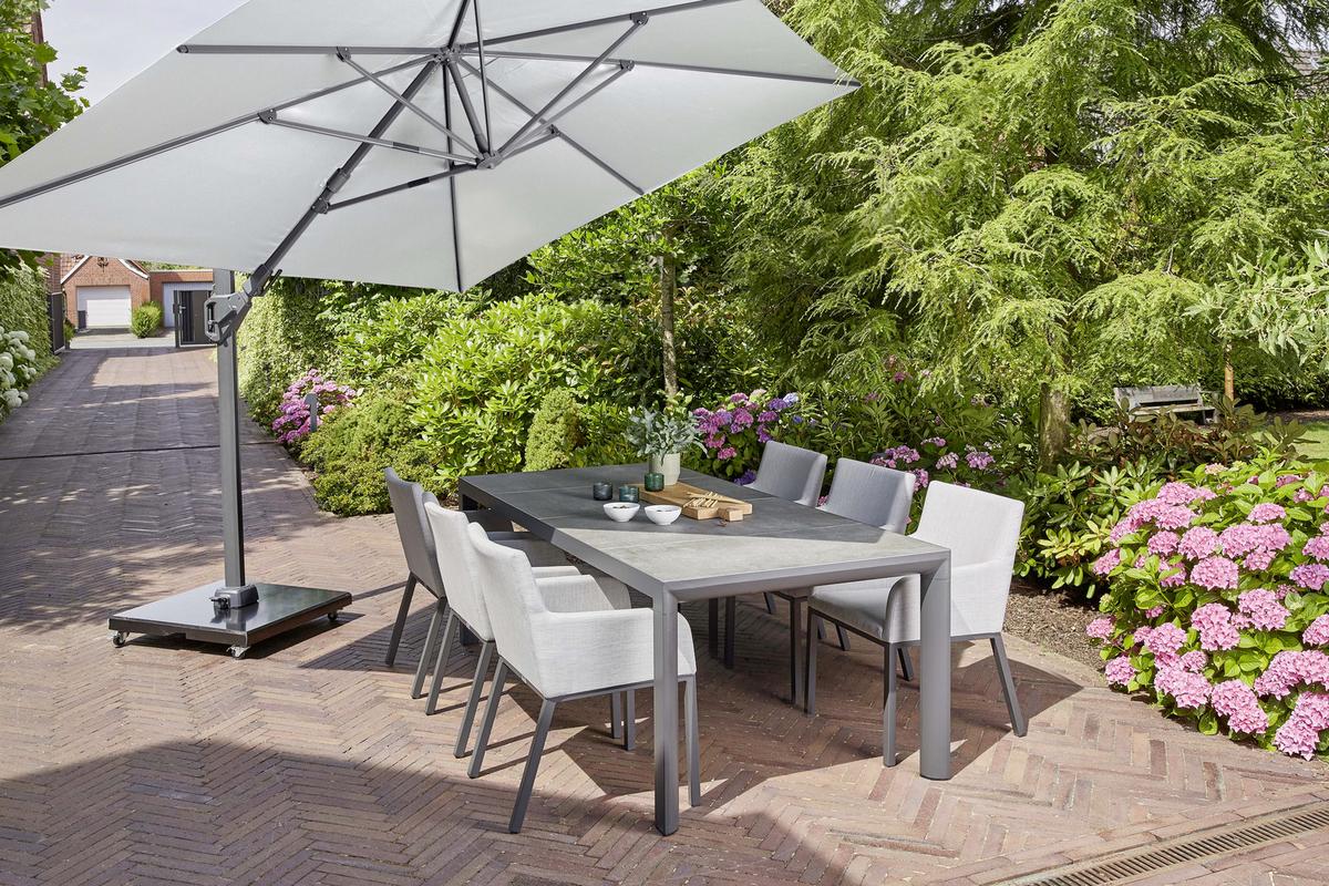 Ampelschirm Sunset N+ BxHxT 350x 252x260 cm Anthrazit/Grau - Anthrazit/Grau, KONVENTIONELL, Textil/Metall (350/260cm) - Siena Garden