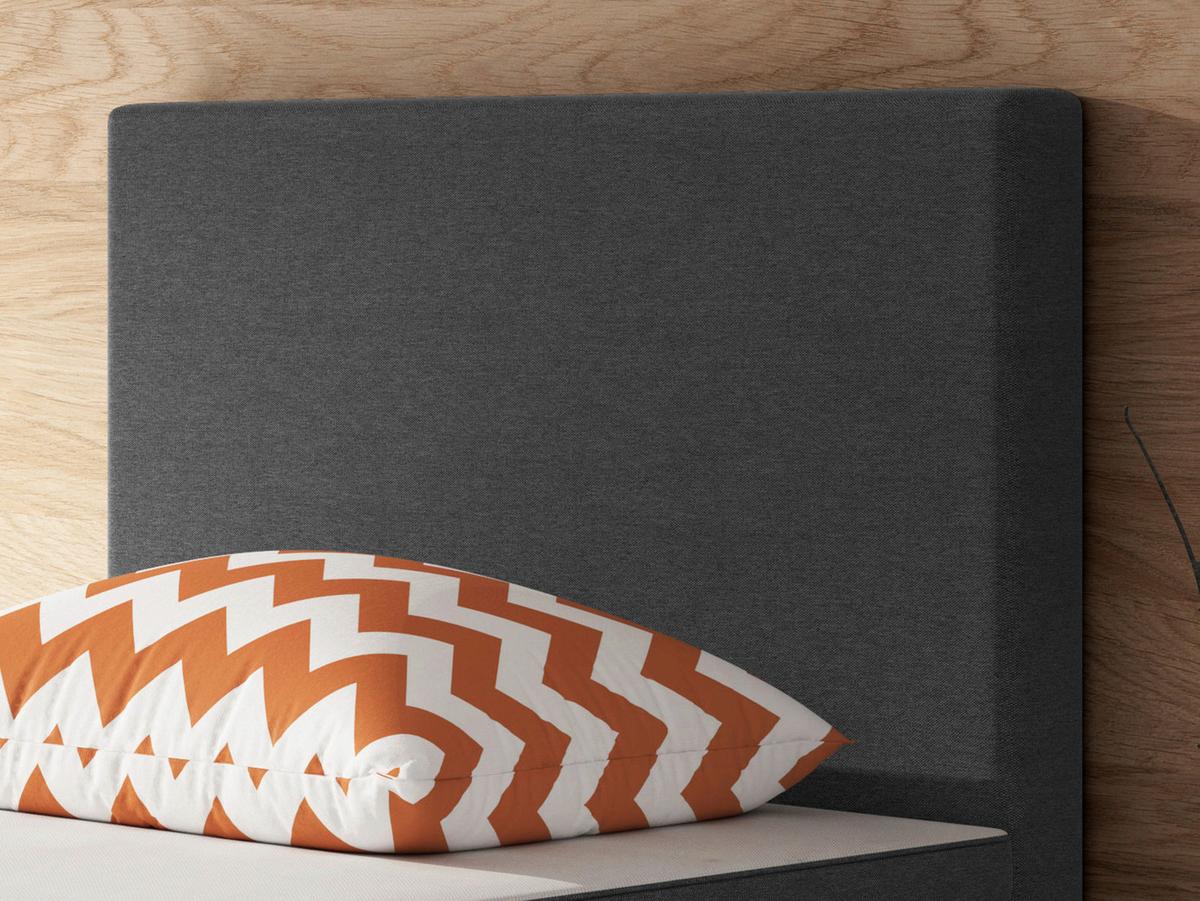 Boxspringbett Mit Topper 90x200 Cm Berlin - Anthrazit/Silberfarben, KONVENTIONELL, Textil (90/200cm) - MID.YOU