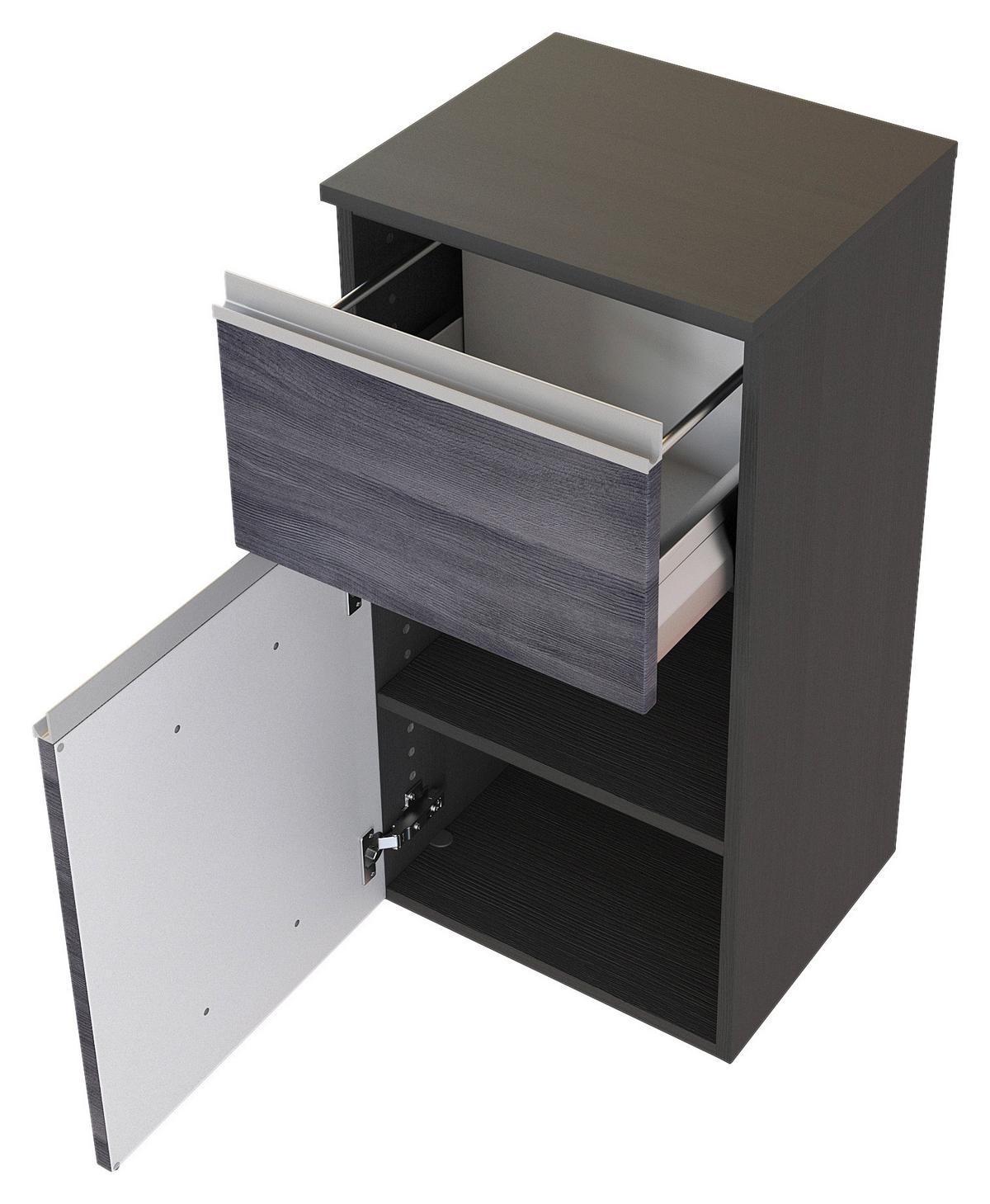 Unterschrank Mit Soft-close Arezzo B: 40cm, Graphit - Silberfarben/Graphitfarben, Basics, Holzwerkstoff (40/79/35cm) - Held