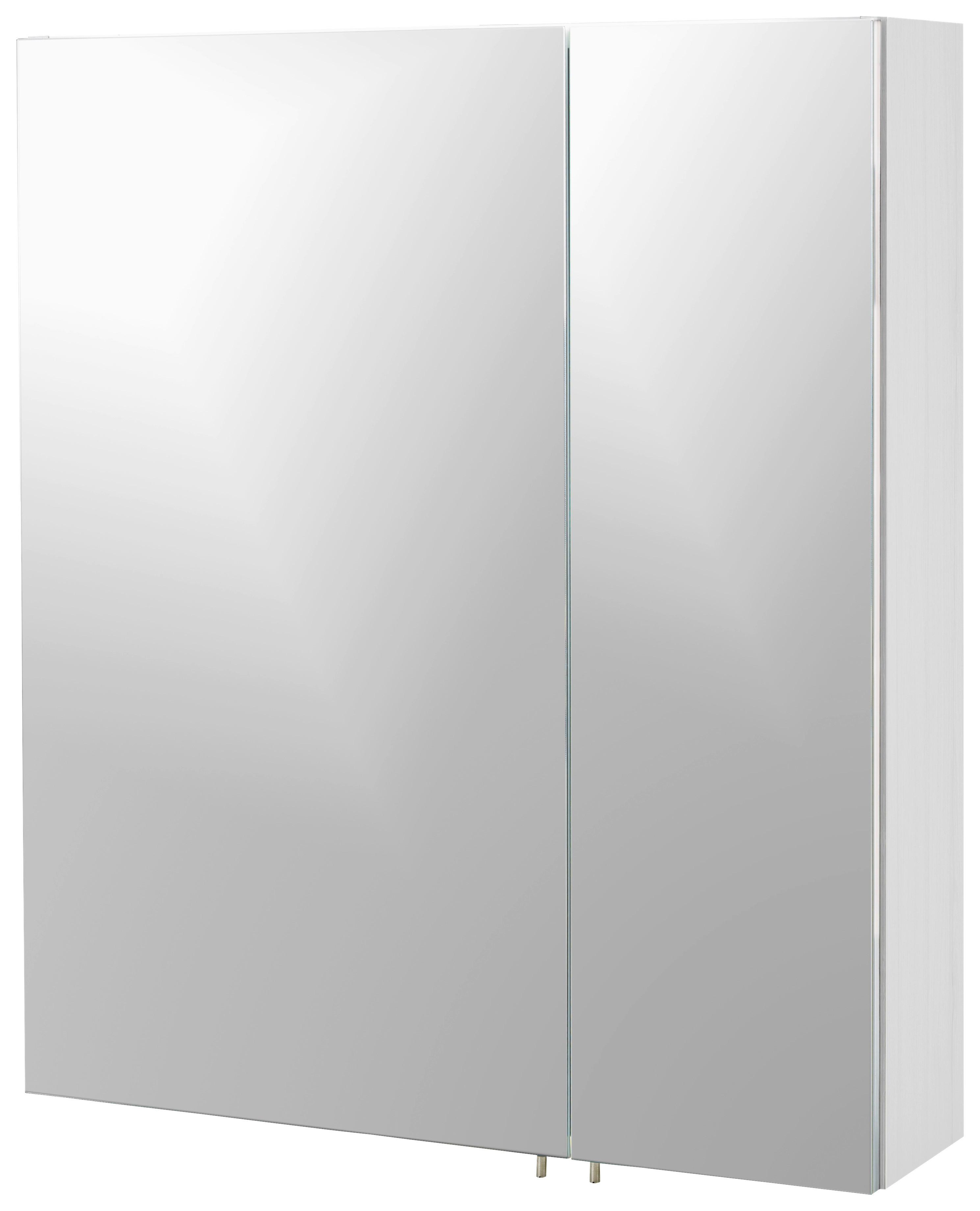 Spiegelschrank Lumo 2-türig Bht: 60x70,7x16 Cm - Weiß, MODERN, Glas/Holzwerkstoff (60/70,7/16cm) - MID.YOU