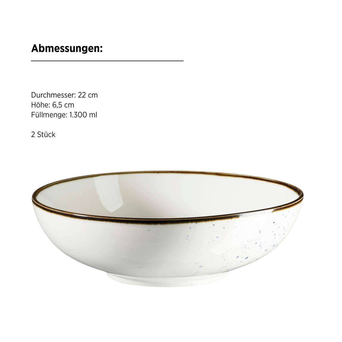 Schüssel Pintar Blau/beige, 2-Teilig - Blau/Beige, Trend, Keramik (22/6,5cm) - Mäser