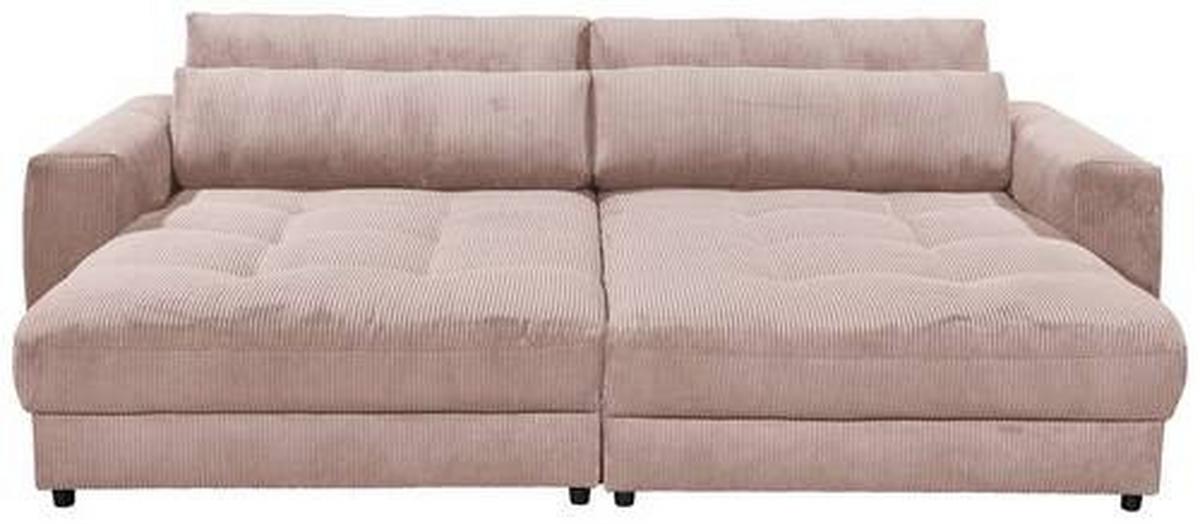 Mega pohovka LOVESEAT světle růžová - černá/světle růžová, Konvenční, kompozitní dřevo/textil (292/90/194cm) - MID.YOU