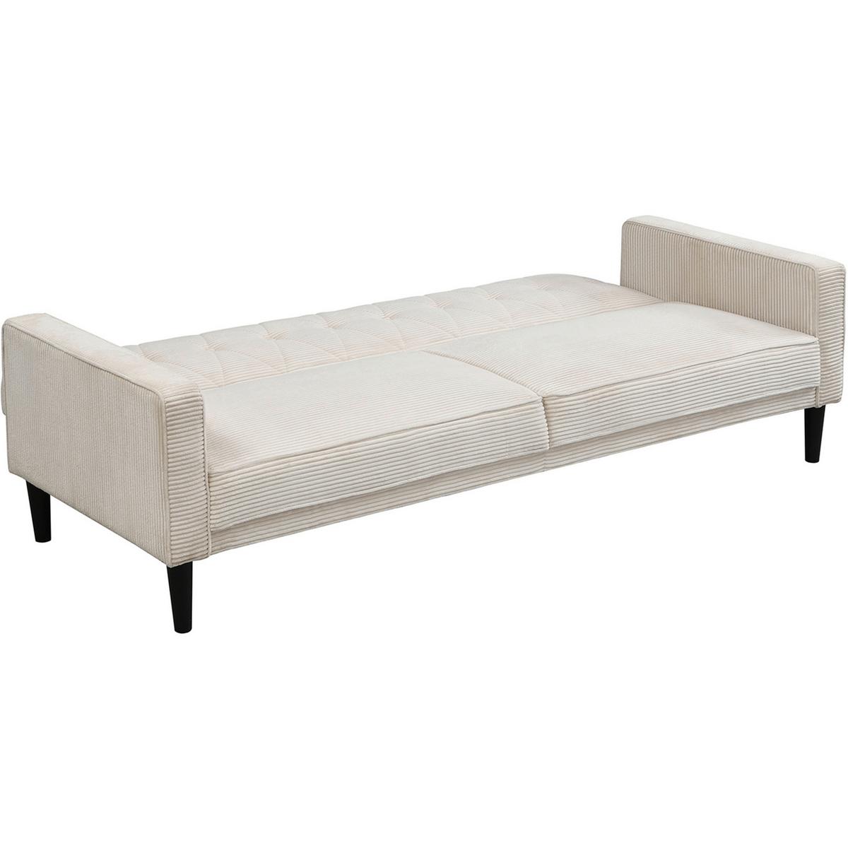 Schlafsofa Aarhus Creme, mit Schlaffunktion - Creme/Braun, Basics, Textil (213/81/86cm) - Livetastic