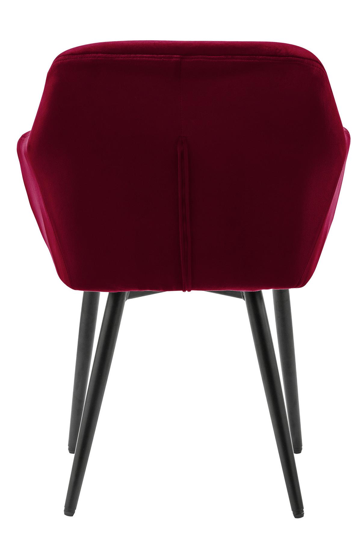 Armlehnstuhl Rot B: 61 cm - Rot/Schwarz, MODERN, Textil/Metall (61/85/45cm) - Livetastic