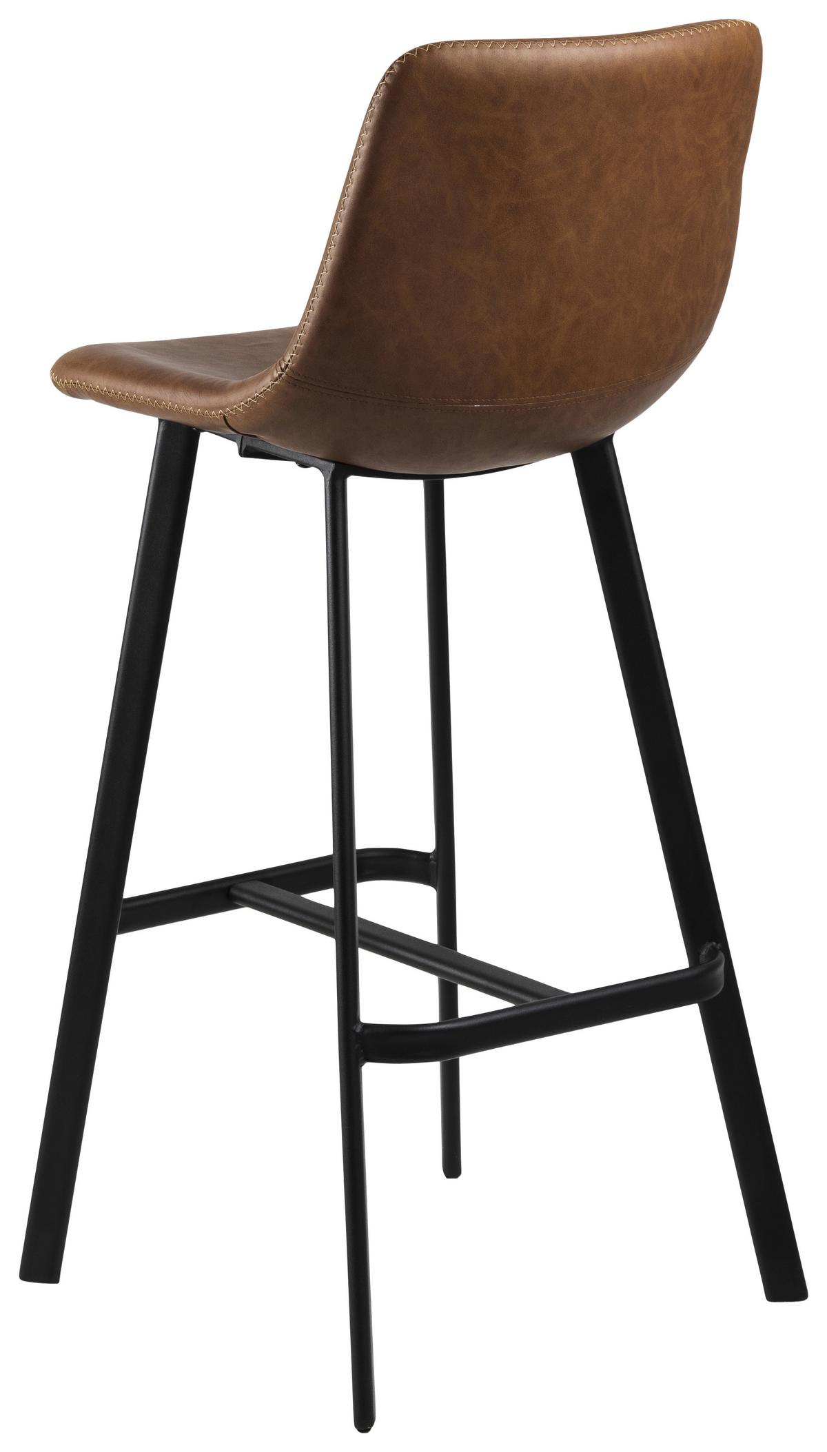 Barová stolička OREGON - čierna/koňaková, Design, kov/textil (47/103/50cm) - Carryhome