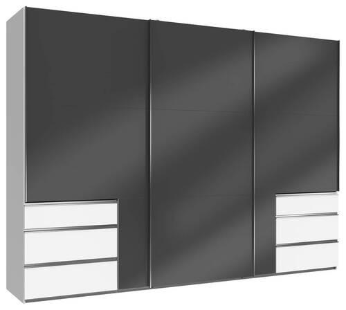 Schwebetürenschrank Mit Laden B: 300 Cm Level Grau/weiß - Weiß/Grau, MODERN, Holzwerkstoff (300/216/65cm) - MID.YOU