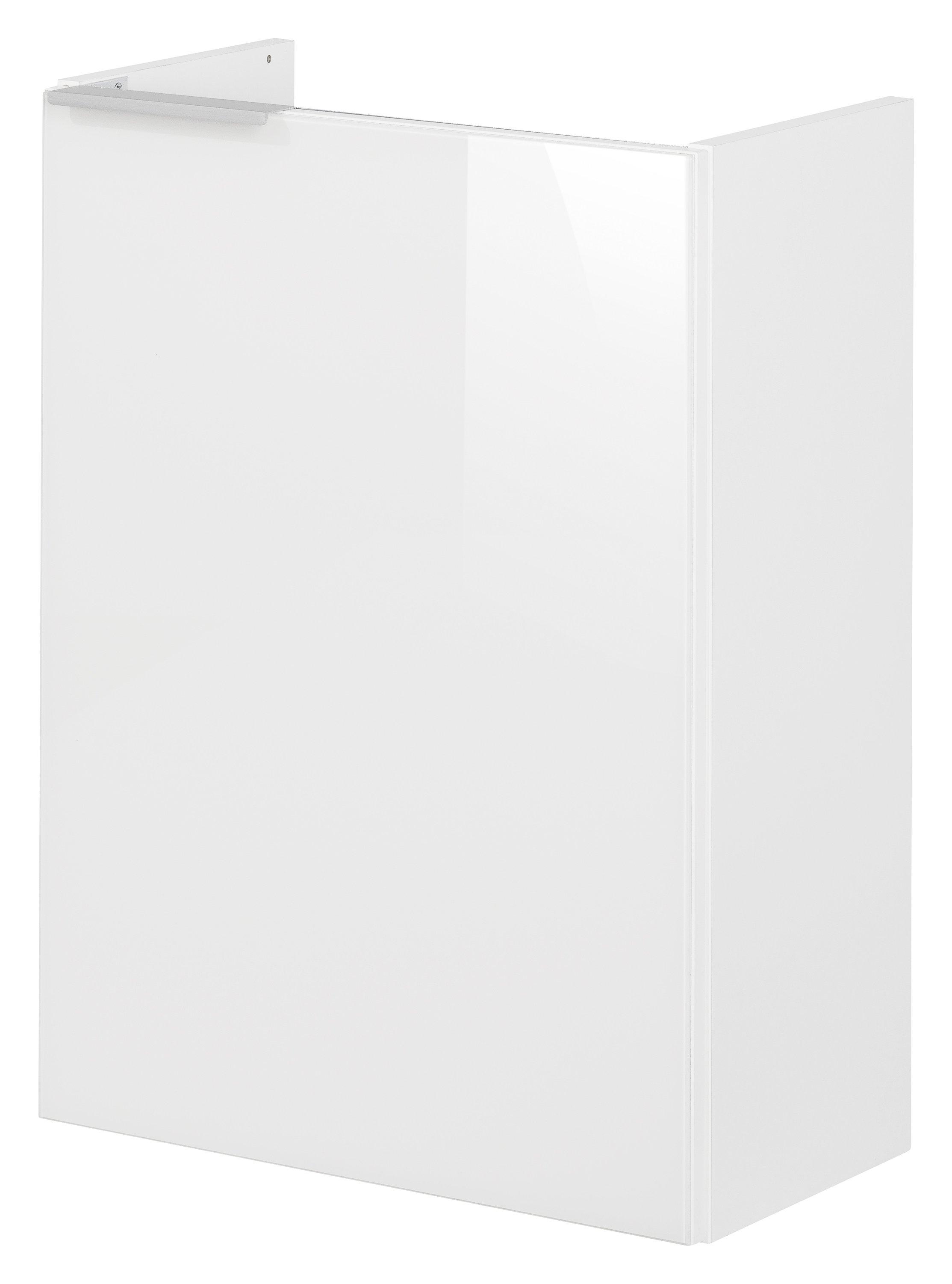 Waschbeckenunterschrank Kara B: 45 cm Weiß hängend - Weiß, Basics, Glas/Holzwerkstoff (44/60/24,5cm) - MID.YOU